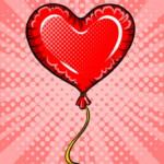 Pop Art Love heart balloon