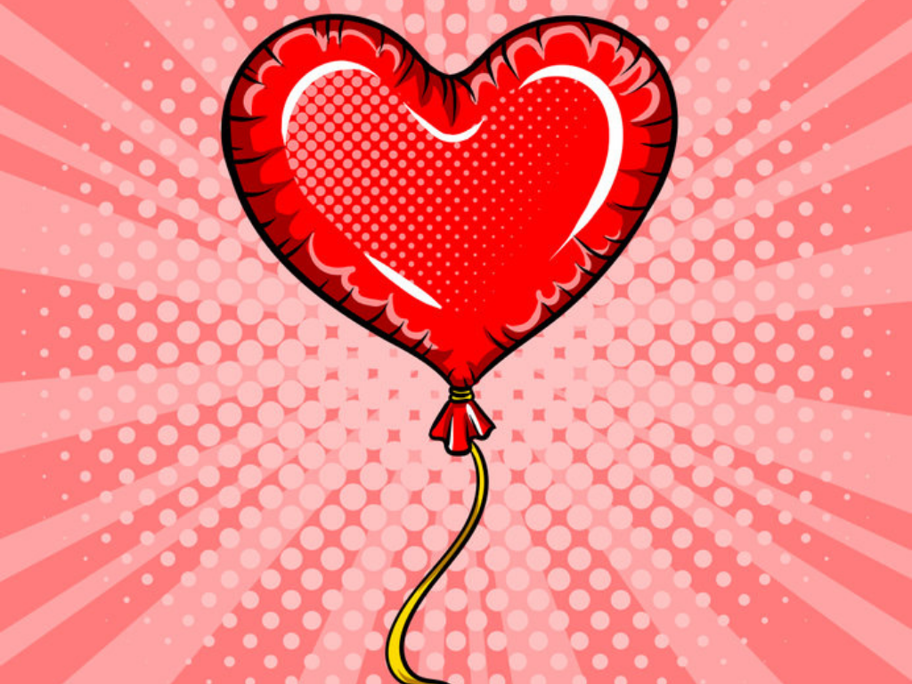 Pop Art Love heart balloon