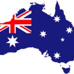 Australia and flag within