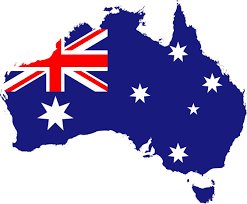 Australia and flag within