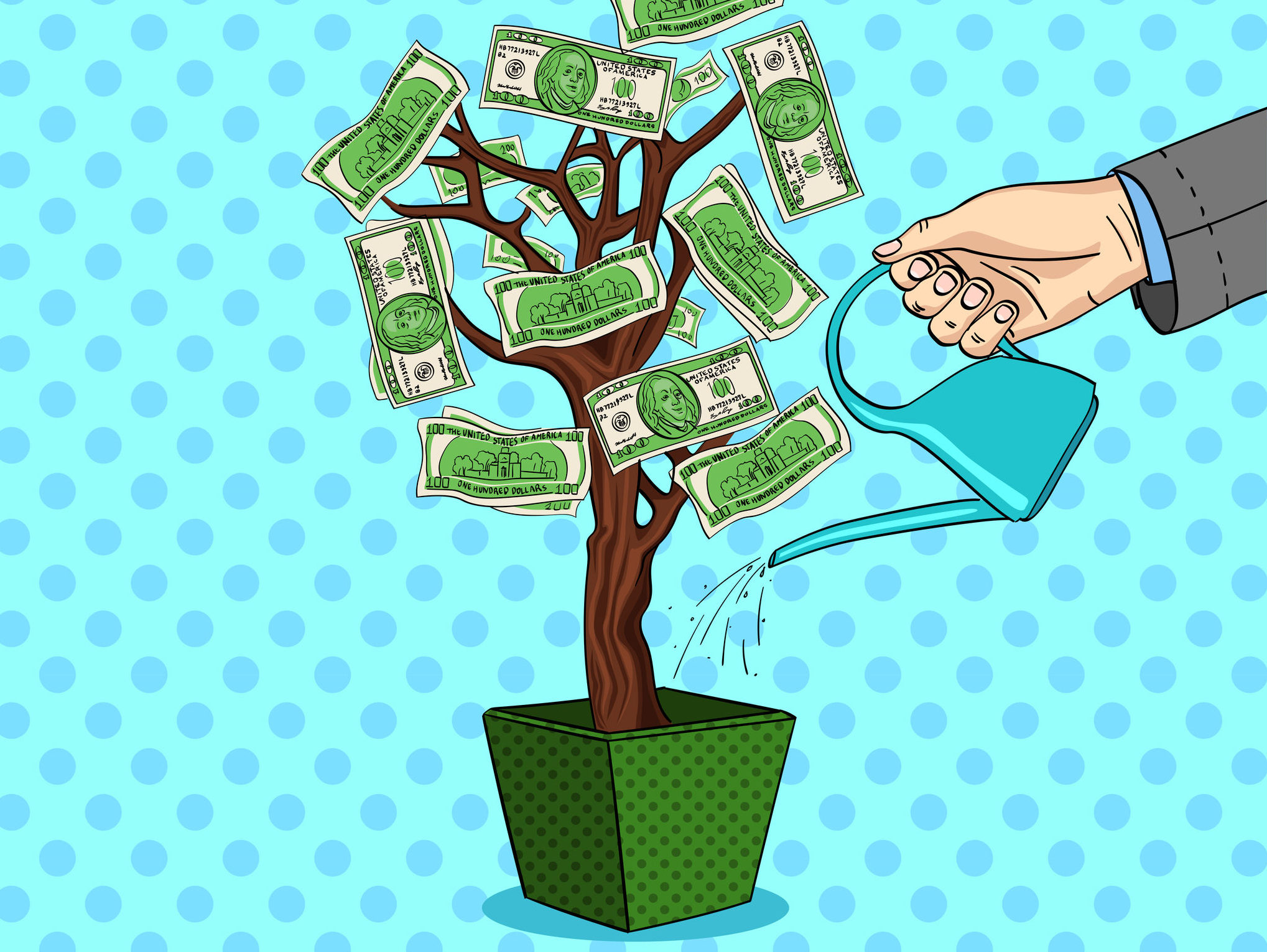 Pop Art Money grows on trees 123rf e1526372270378