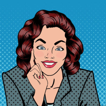 Pop Art Successful Business woman Arrow Graph123RF e1520916979350