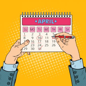 Pop Art Calendar white man hands 123RF