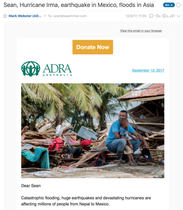 ADRA disaster appeal 2017