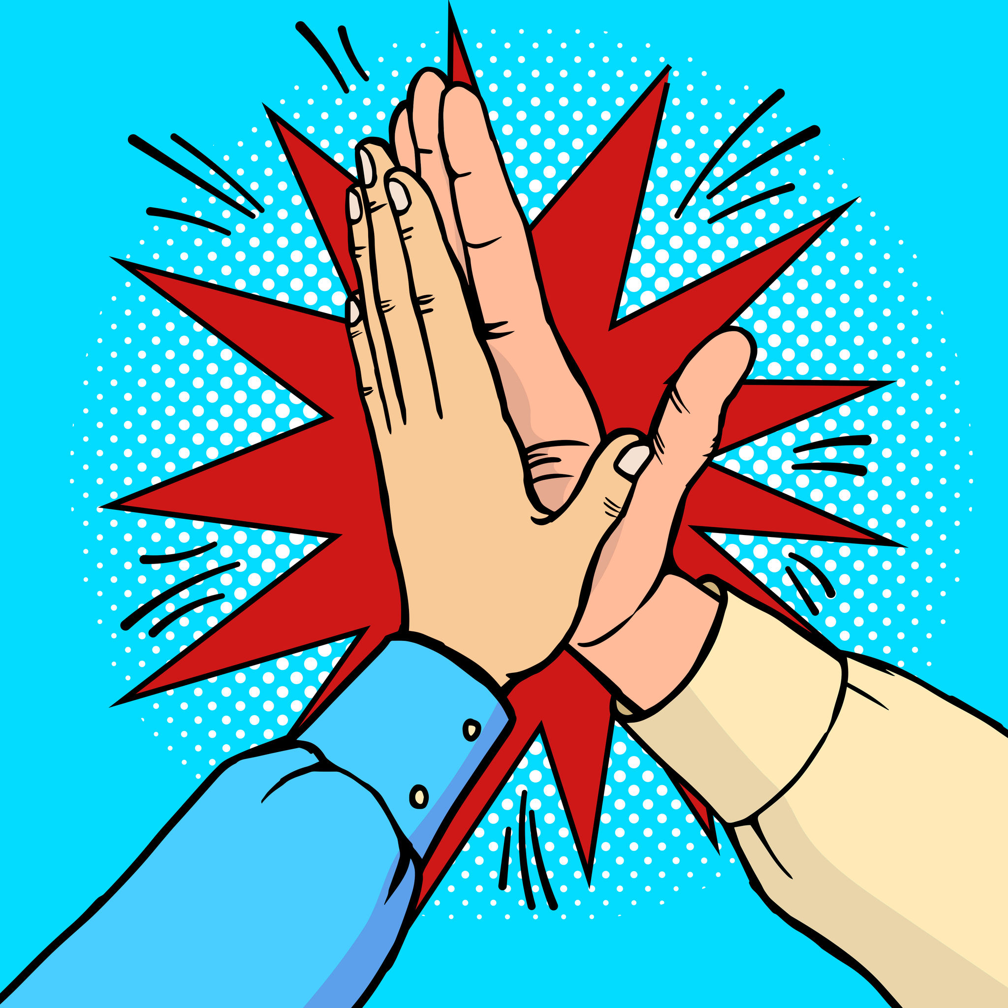 76172751 - hands high five pop art vector illustration - Moceanic