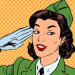 Pop Art Woman pilot salutes 1