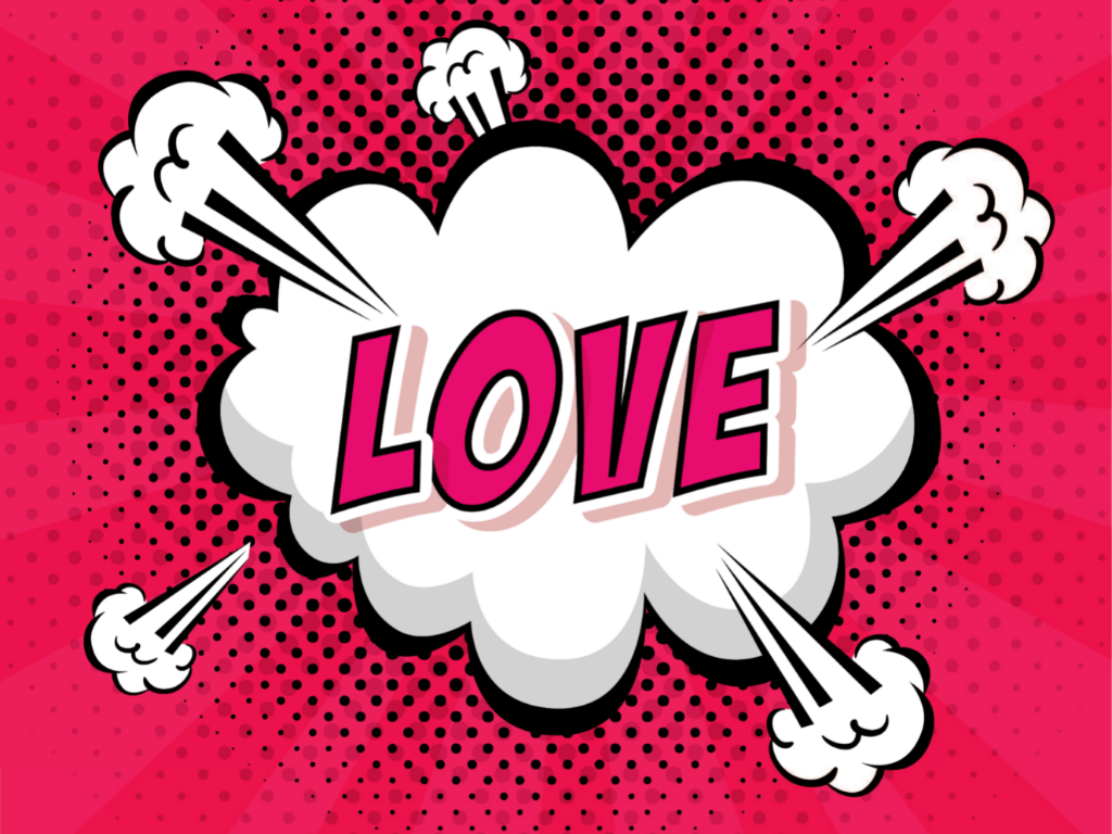 Pop Art pink love