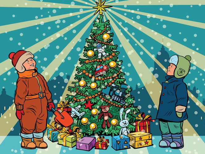 Pop Art Children Christmas tree e1534403489644