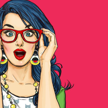 Pop Art girl in glasses e1536194125626