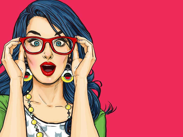 Pop Art girl in glasses e1536194125626