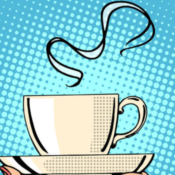 Pop Art Steaming Mug of Coffee e1537776392538