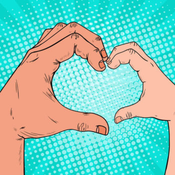 Pop Art Hands make heart shape e1555141575718