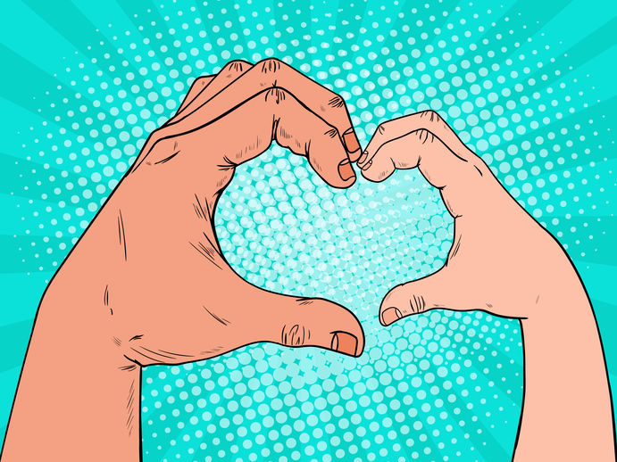 Pop Art Hands make heart shape e1555141575718