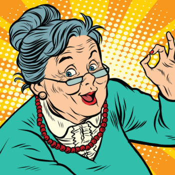 Pop Art Grandma OK sign