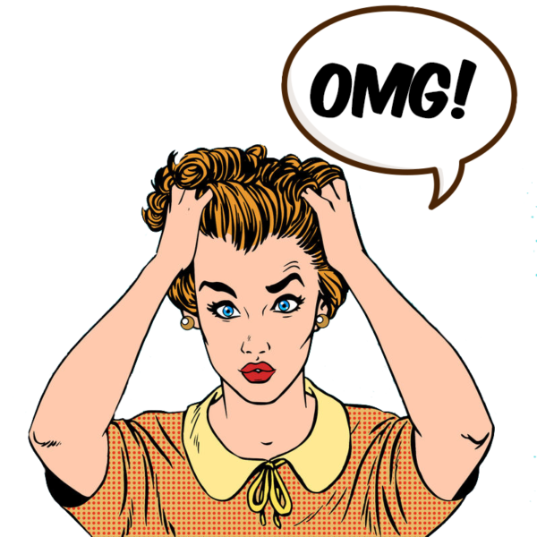 Woman pulling hair out OMG