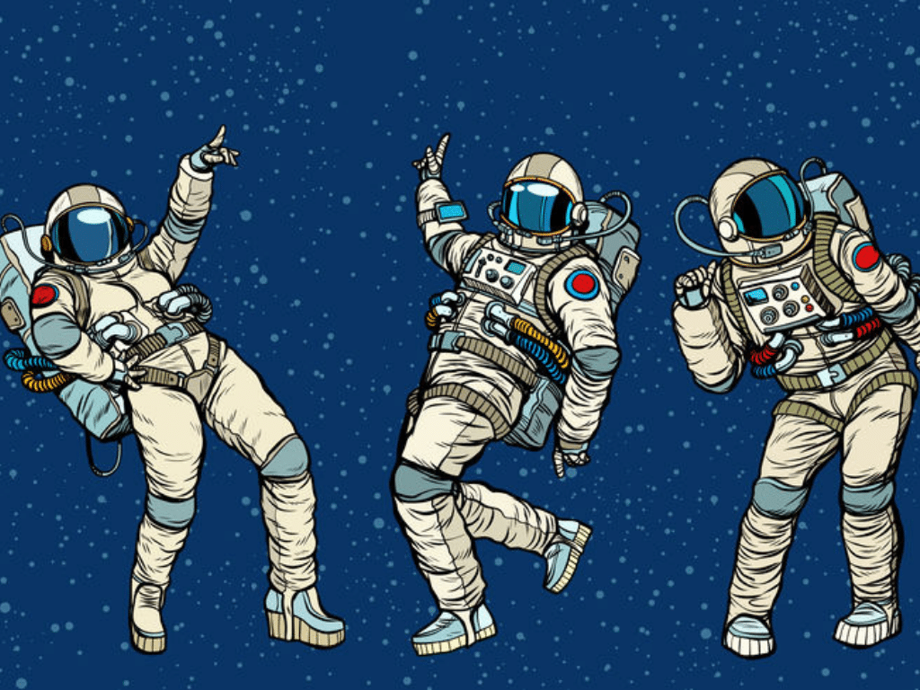 Pop Art Astronauts celebrating