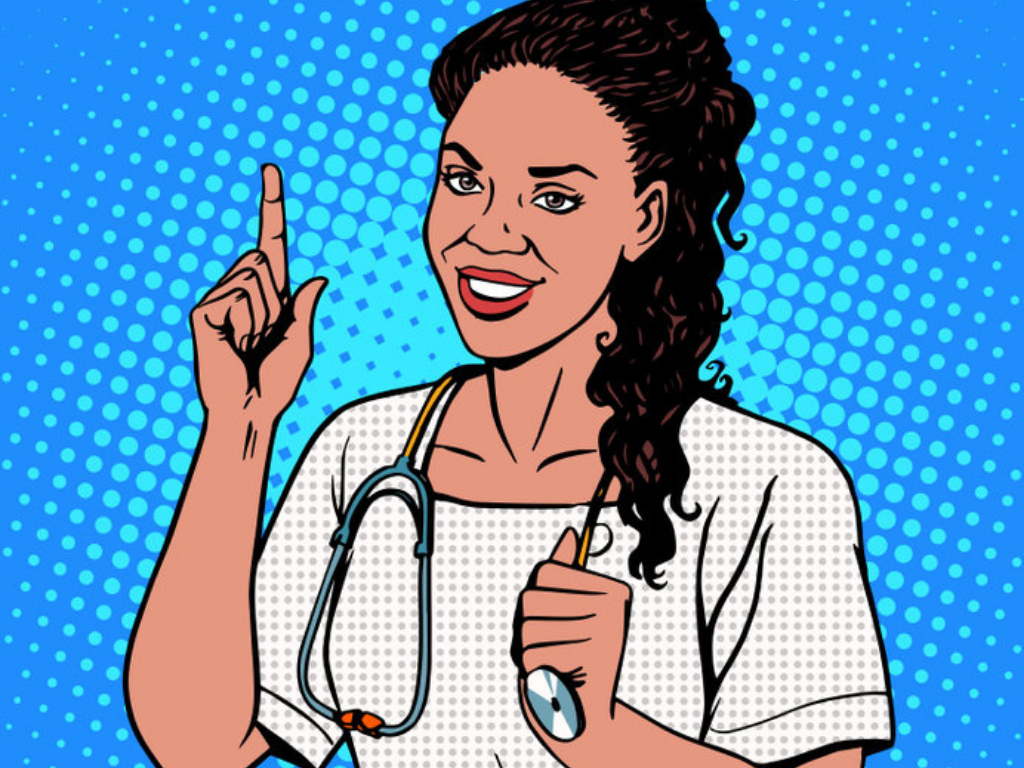 Pop Art black woman doctor