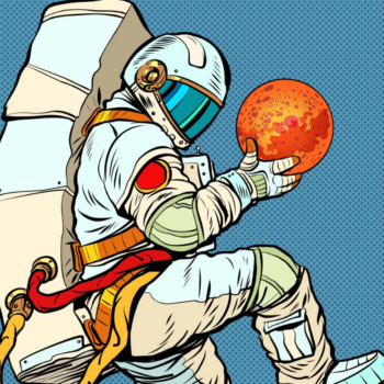 Pop Art Astronaut with Planet