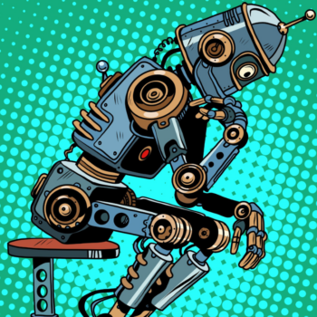 Pop Art Robot the thinker