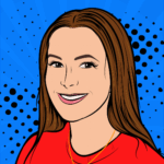 Pop art style portrait of Kate Graham