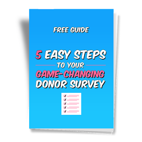Cover of the '5 Easy Steps to Your Game-Changing Donor Survey' guide